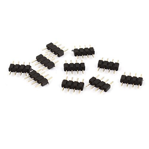 Lot de 10 mm 4 broches mâle/mâle Noir pour RGB ...