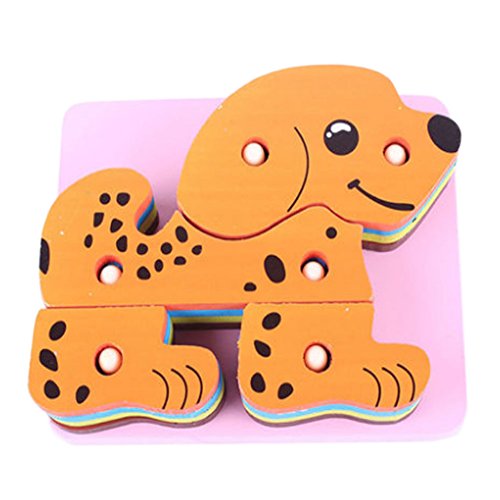 4 Chiens bloc 4 pcs de Chevillé Puzzle Éducatio...