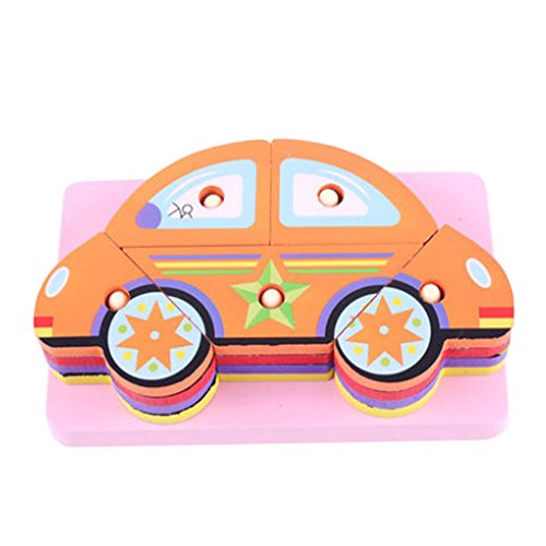4 Voitures bloc 4 pcs de Chevillé Puzzle Éducat...