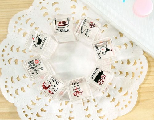 Ensemble de 8 Mini cristal Timbres COUPLE Timbr...