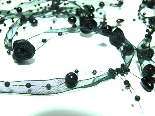 10 metres ruban à la mode avec des roses et per...