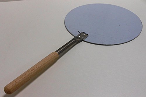 Pelle à pizza en acier et manche en bois diamèt...