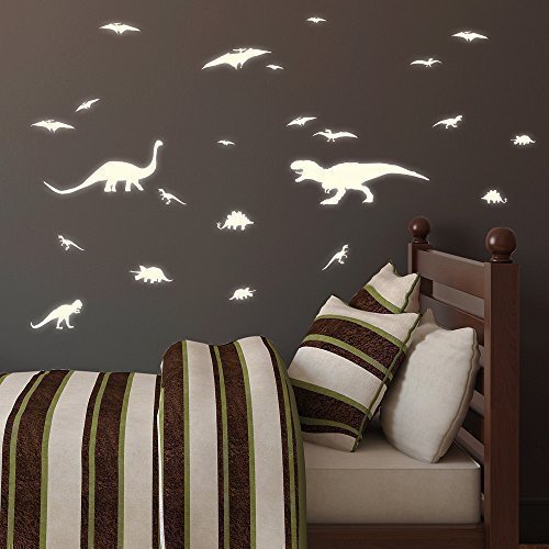 Wandtattoo-Loft Wandtattoo Loft "Autocollant lumineux Dinosaure 20 pièces" - fluorescent autocollant autocollant Stickers muraux, idéal pour chambre enfant et chambre à coucher code EAN B00SHODSOQ 