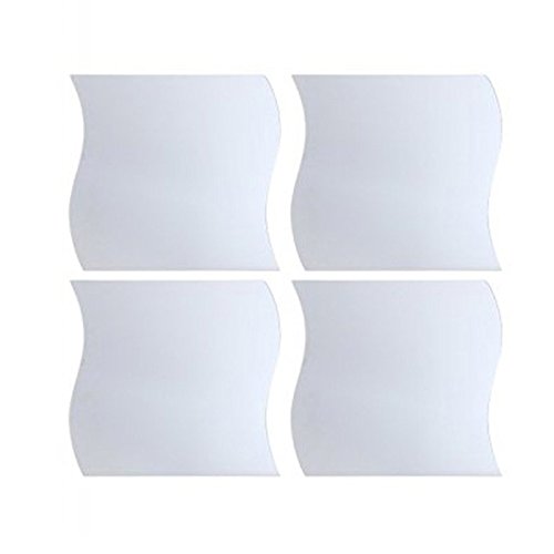 - 4 miroirs adhésif vague 30x30cm argenté