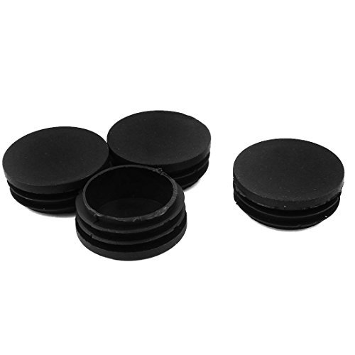 4 embouts en plastique noir diamètre 45 mm, Tub...
