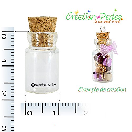 creation-perles.fr CRÉATION-PERLES 20 Mini Fioles en verre 18x10mm Flacons Breloque Charms Fimo code EAN B00THRIVM6 