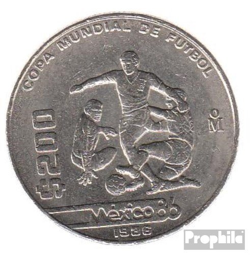 Prophila Collection Mexique km-no. : 525 1986 très déjà cuivre-Nickel 1986 200 Pesos Football (Coins pour les collectionneurs) code EAN B00UT9ASEA 