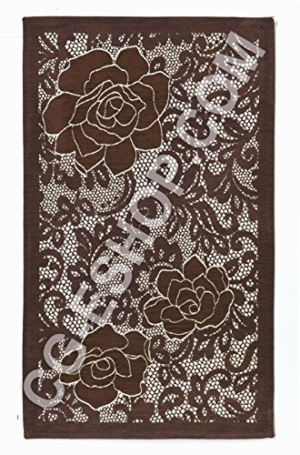 Lot de 2 Moderne Tapis 110 x 65 chenille chambre descente de lit Tapis ASTRID Marron B00V2FAIZ4 Confezioni Giuliana