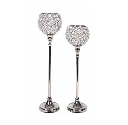 Bougeoirs cristal avec platinum support pour ta...
