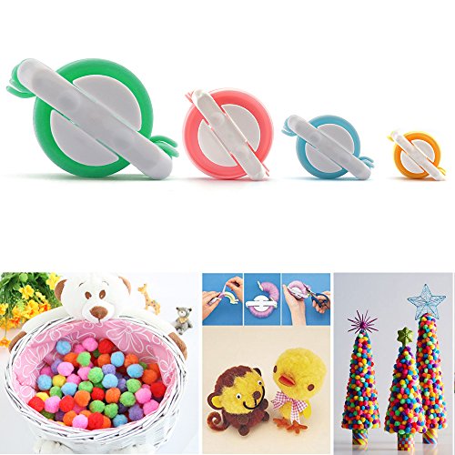 1 kit 4 tailles pompons de tissage pour fabriqu...