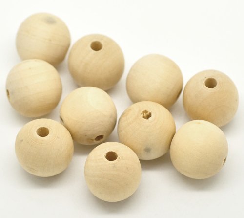 Lot de 50-bois-boules en bois naturel 20 mm