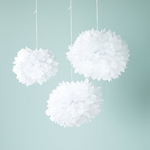 Assortiment de 9 Pompons Blancs, Ivoires et Noi...