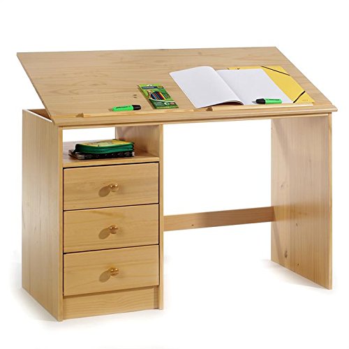 Bureau enfant KEVIN 3 tiroirs 1 casier plateau ...