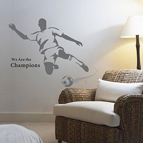 YESURPRISE Sticker mural Foot-ball Gris Décorat...