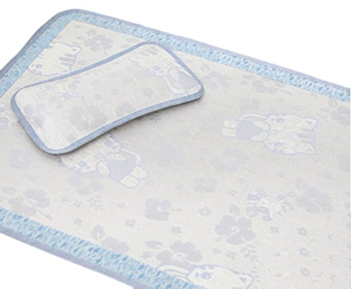 Bébé Tapis de Paille Naturel de couchage Bleu e...