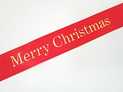 Ruban de 5 m rouge largeur 2,5 cm avec inscript...