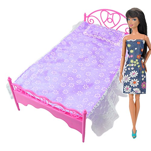 Violet mini chambres avec oreiller pour barbie ...