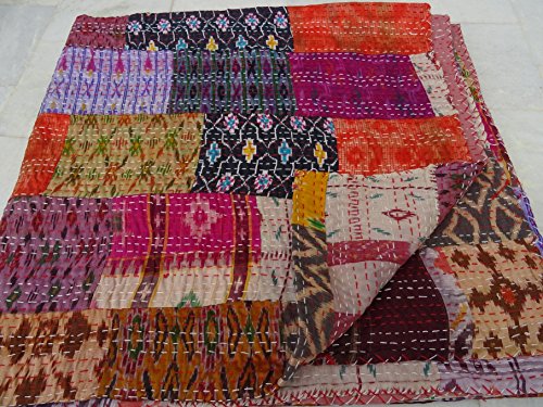Tribal Asian Textiles Couvre-lit kantha en patchwork matelassé style vintage/indien/bohémien fabriqué à la main code EAN B0116LX78I 