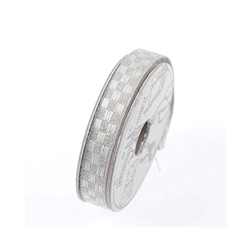 Galon lin damier - Rouleau de 2m - Ecru