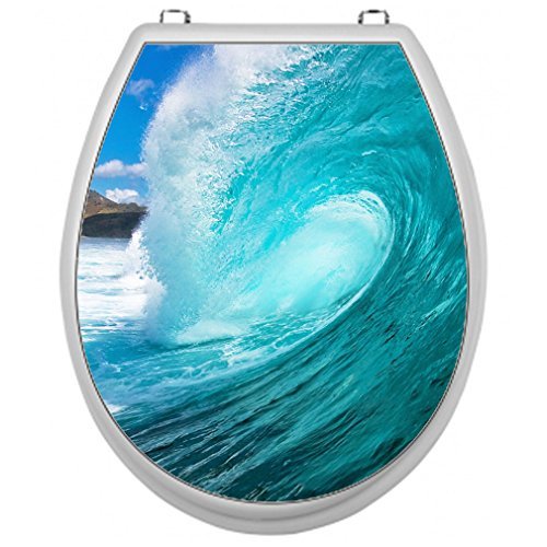 SHIRT-TO-GO Sticker for Toilet Seat Toilet Lid Sticker Toilet Seat Sticker Wave Motif by SHIRT-TO-GO code EAN B0148MA5M8 