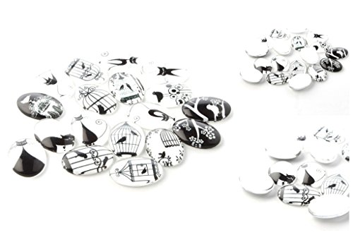 5 x 25 mm fabulous monochrome ovale cabochon dô...