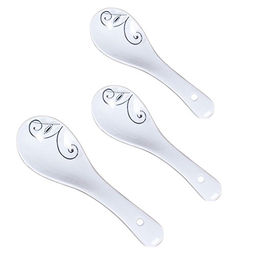 Ensemble de 5 cuillères à soupe en céramique as...