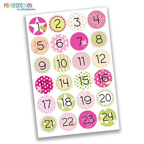 24 Numéro de calendrier de l'Avent Stickers - S...