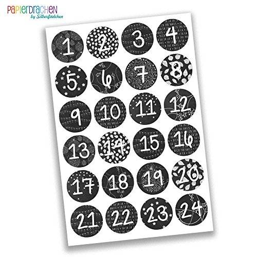 24 Numéro de calendrier de l'Avent Stickers - S...