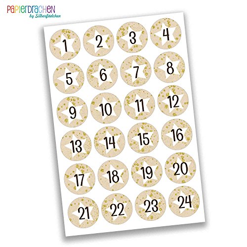 24 Numéro de calendrier de l'Avent Stickers - S...