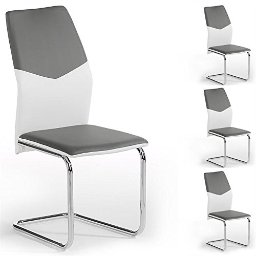 Lot de 4 chaises de salle à manger LEONA piètem...