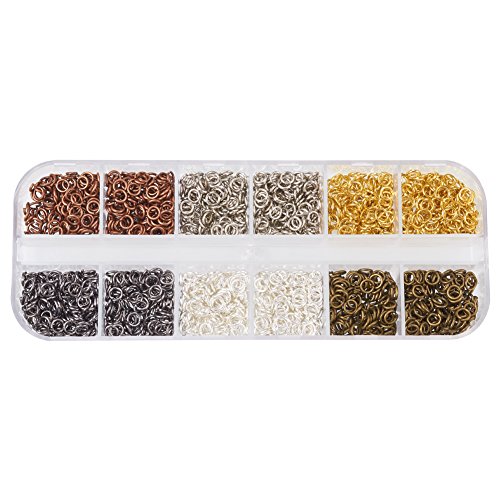 pandahall PandaHall Elite- 1 boite Laiton Anneaux de jonction Anneau ouvert Jump Ring, 4mm/5mm/6mm/7mm/8mm/10mm Anneaux Mixte, Fermer mais Dessoude Sans Nickel Antique Bronze (anneau-4mm, Mixte) code EAN B015ODMJF6 