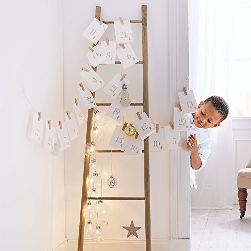 Calendrier de l'avent, guirlande de sacs en pap...