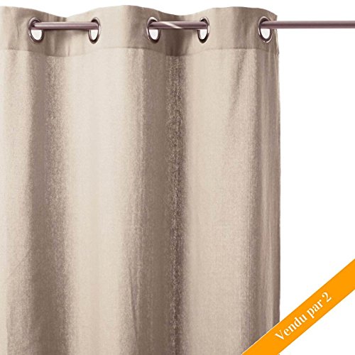 - lot de 2 rideaux 140x260cm lin