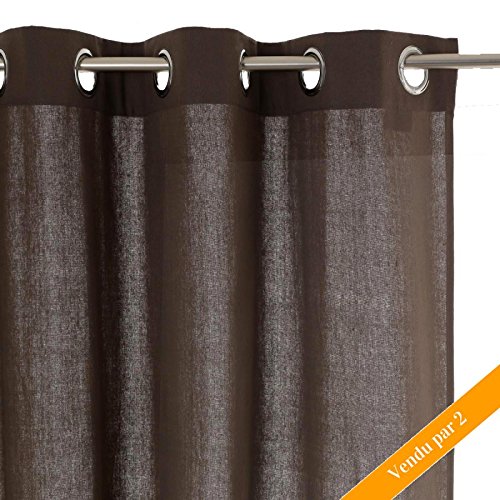 - lot de 2 rideaux 140x260cm taupe