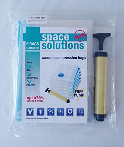 Lot de 6 sacs de rangement sous vide avec pompe...