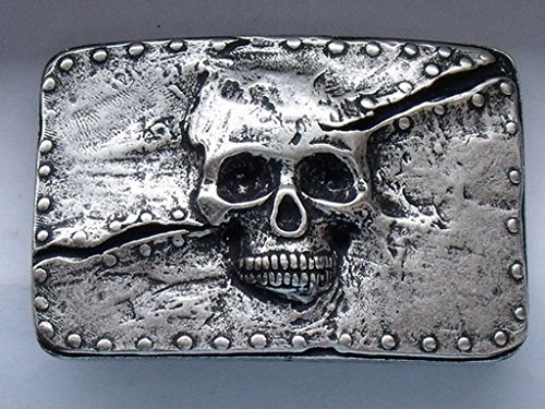 TvT-web 1 Boucle fermoir boucle de ceinture tête de mort en acier inoxydable 04.47 3,9 cm-argent vieilli code EAN B016BVW8W4 