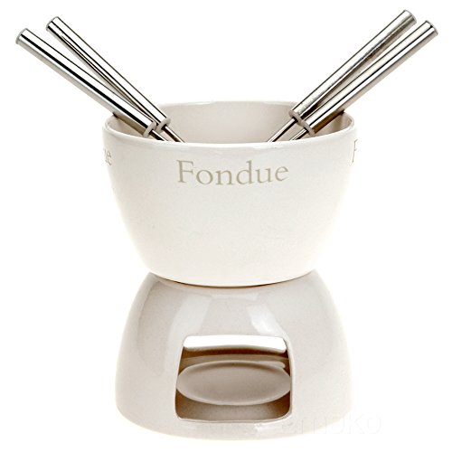 Set à fondue chocolat en céramique pour 4 perso...