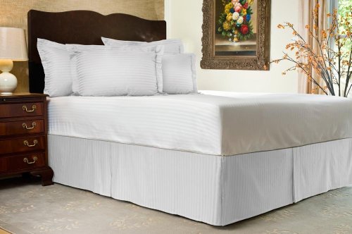 Confort phalanges 600tc 1 Cache-sommier 55,9 cm Longueur Euro roi IKEA Taille Motif à rayures 100% coton égyptien, blanc, Euro King IKEA B016PSI99Y Comfort Beddings