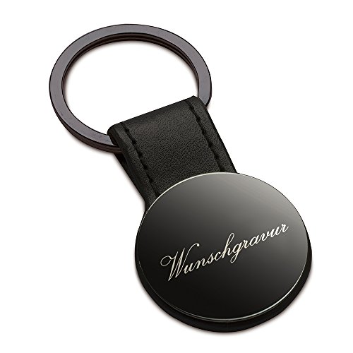 Porte-clés en cuir et métal avec gravure, Gravu...