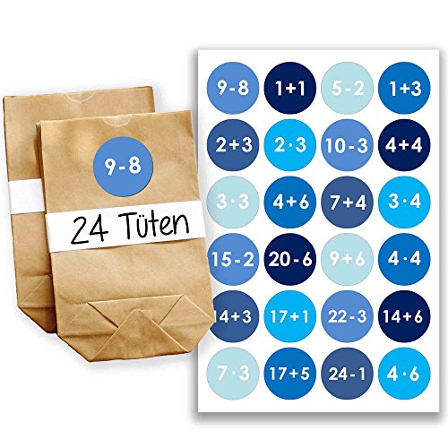 Calendrier de l'avent mini serti de 24 autocoll...