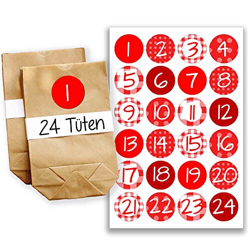 Calendrier de l'avent mini serti de 24 autocoll...