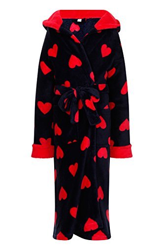 Aveuglant Enfants Polaire Imprimé Cœur Cache-cœur Peignoir avec capuchon, Garçons ou Filles, Marine/Framboise, Ages 3-10 - Marine, 5/6 ans B0173ESLBU Dannii Matthews