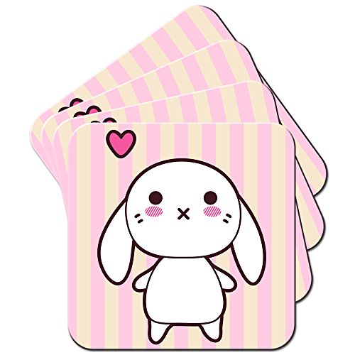 Drôle et mignon kawaii rose motif lapins/Lot de...