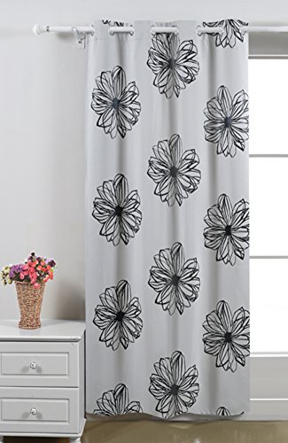 Rideau occultant motif fleurs à oeillets pour t...