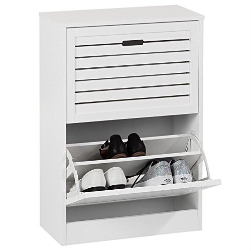 Meuble à chaussures ADRIA blanc MDF 2 abattants...