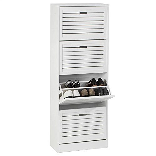 Meuble à chaussures ADRIA blanc MDF 4 abattants...