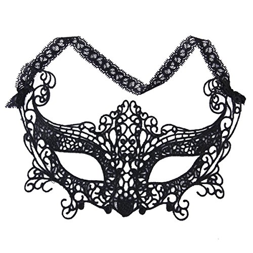 Masque de dentelle noir pour les yeux pour masc...