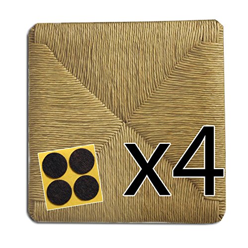 Set de 4 assises de chaises en paille, dimensio...