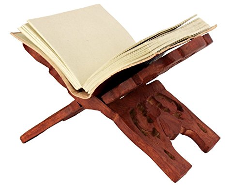 Affaires Magnifique sculpté à la main en bois pliable religieuse/support pour livre de cuisine avec motif gravures - accessoire de bureau rend un unique et élégant cadeau d'anniversaire ou de noël. w-40077 code EAN B018CA9JPG 