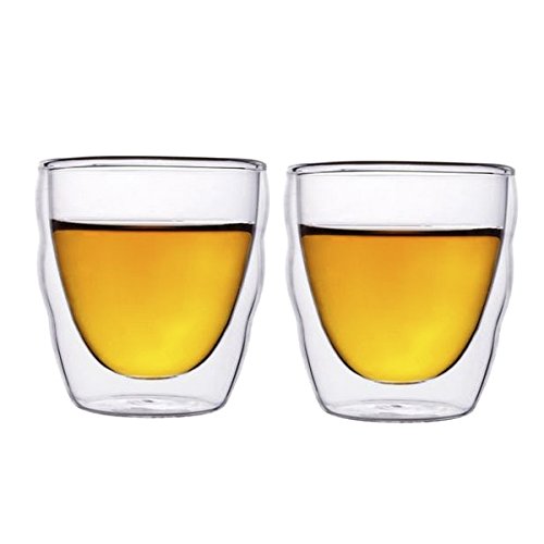 Homestia RELEA 110ml Coffret à Verre de Eau et Café Double Vitrage ,Lot de 2 en forme de Houle code EAN B018FZ3QBG 